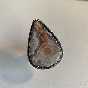 Sterling Silver 925 Tear drop shaped Ring